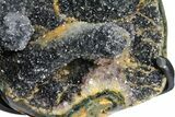 Amethyst & Green Quartz Geode on Metal Stand - Uruguay #102085-4